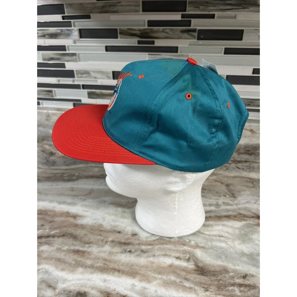Team NFL AJD Miami Dolphins Vintage 90's Snapback Hat - Has A Stain (See Photos) - Picture 3 of 10